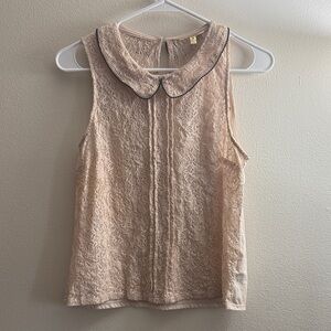 Princess Vera Wang Lace preppy Sleeveless Top - Cream